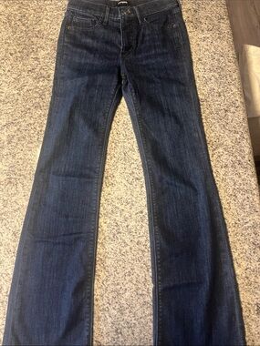 Express Women's Dark Blue Flare Jeans